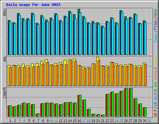 Daily usage for June 2023