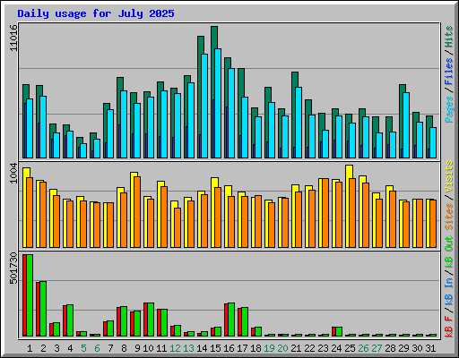 Daily usage for July 2025