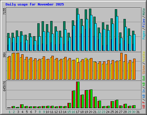 Daily usage for November 2025
