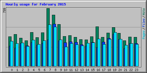Hourly usage for February 2015