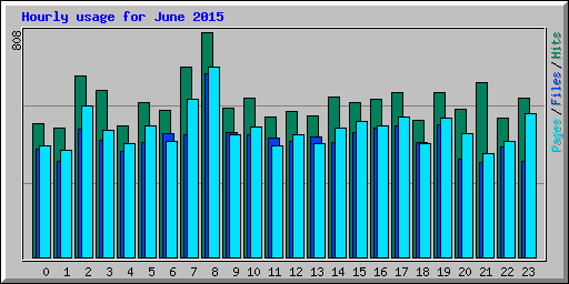 Hourly usage for June 2015