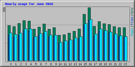 Hourly usage for June 2016