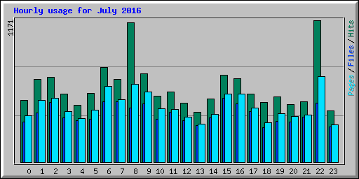 Hourly usage for July 2016