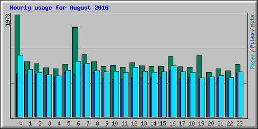 Hourly usage for August 2016