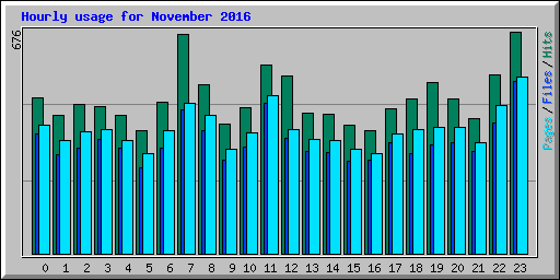 Hourly usage for November 2016