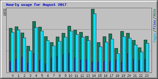 Hourly usage for August 2017
