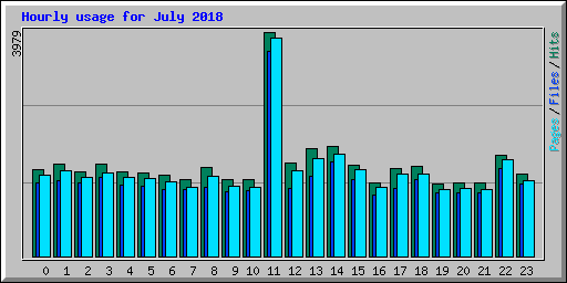 Hourly usage for July 2018