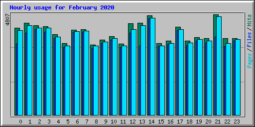 Hourly usage for February 2020