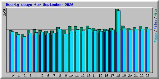 Hourly usage for September 2020