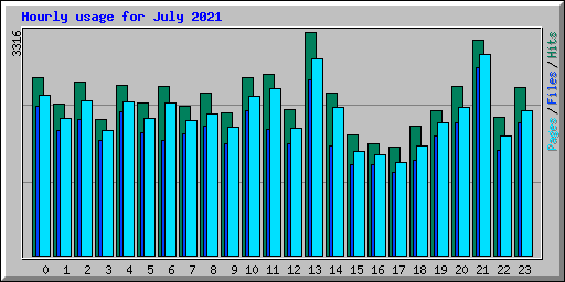 Hourly usage for July 2021