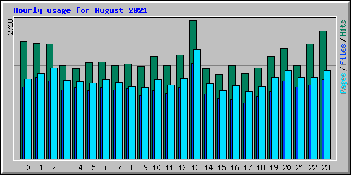 Hourly usage for August 2021