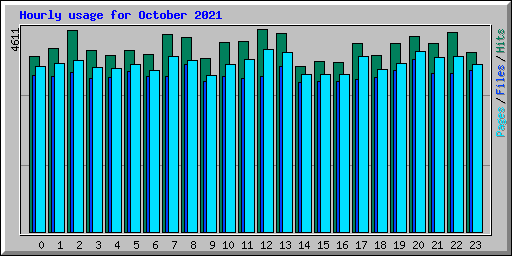 Hourly usage for October 2021