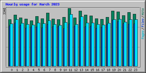 Hourly usage for March 2023