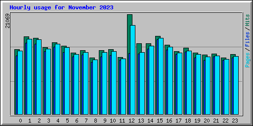 Hourly usage for November 2023