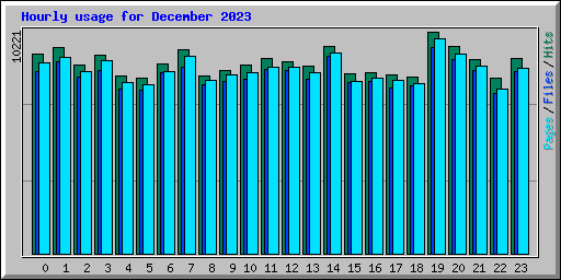 Hourly usage for December 2023