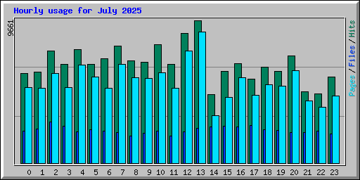 Hourly usage for July 2025